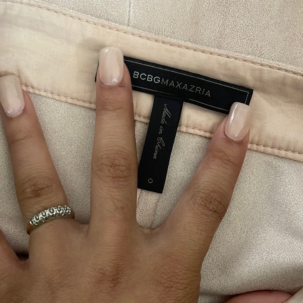 BCBGMAXAZRIA Faux Suede Skirt in Bare Pink 04